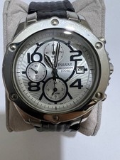 Pulsar Uhr Chronograph 100M Silber Zifferblatt Datum Alarm Edelstahl