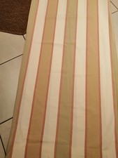 TCM Gardinen 2 Schlaufenschals beige rot creme , fester Stoff , Canvas 220 x 140