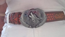 Ledergürtel Relief - Orange