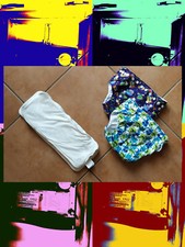 2x Stoffwindeln Pocketwindeln Onesize Nappies wiederverwendbar Monster Weltall