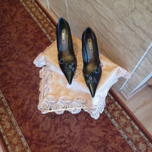 Schwarze spitze damen pumps - spitze,