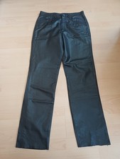 Damen Herren Lederhose Lederjeans schwarz  offset Gr. 36