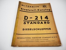 Mc Cormick D-214 Standard Dieselschlepper Ersatzteilliste Ersatzteilkatalog 1958