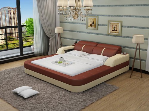 Luxus lederbett usb - luxus,