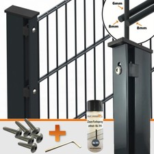 Doppelstabmattenzaun 8/6/8 Pfosten mit Abdeckleiste Gartenzaun Gitter Zaun