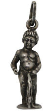 ? Solider 925er Silber Anhänger Manneken Pis Figur Schmuck - 4,6 cm / 10,81g