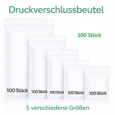500 St Druckverschlussbeutel 5 Größen Plastikbeutel Verschließbar Beutel Tüten