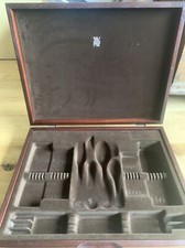 WMF Holz Besteckkasten Aufbewahrung Leer 6 Personen 30 Teile Echtsilber etc