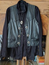 Country-Weste Conchos Lederweste schwarz Linedance 38 40 42 M Western gefüttert