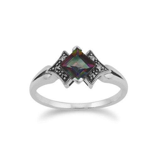 Art déco viereck ring mystic - art-déco,