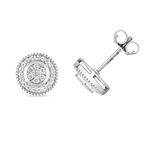 Echte diamant halo ohrstecker - diamant,