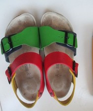 Birkenstock Leder Sandalen" New York " bunt grün rot gelb blau Gr 37 Sehr Gut 