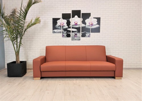 Braunes echtleder sofa couch - braunes,