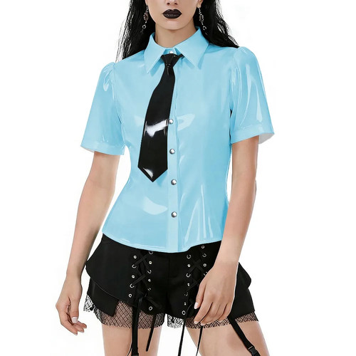 Damen pvc hemd kurzarm - damen,