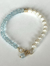 Blau Topaz Armband, 14 K