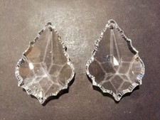 2 Kristall Glas Tropfen Lüster Barock Lampen Ketten Restauration