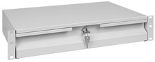 19"-Schublade für Kleingeräte, Dokumente, Werkzeuge - 2 oder 3HE - abschließbar 