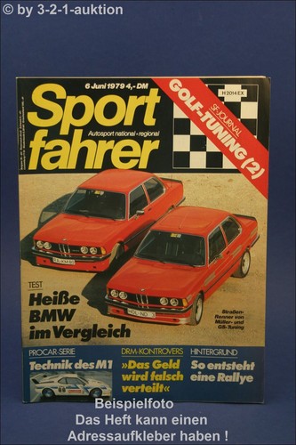 Sportfahrer bmw m1 - 6/79,