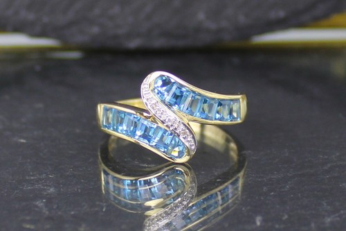 Topas diamant goldring - topas-diamant, in