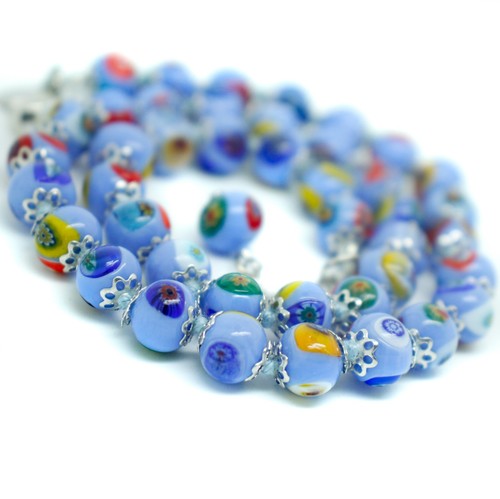 Murano glas halskette blau - murano,
