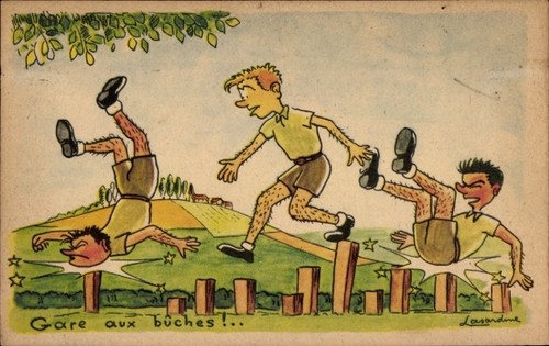 Künstler gare aux buches - ak,
