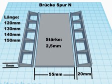 Brücke Spur N 4 Längen 1 gleisig - 3 tlg. Bausatz   3D Druck PLA 4 Farben (12)