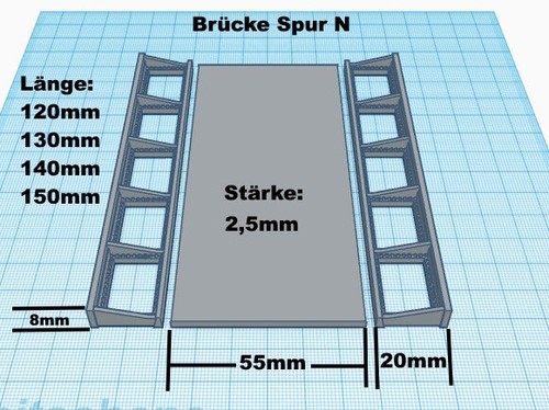 Brücke spur längen - spur, 1