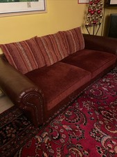 Große Couch, Bordeaux, Kunstleder/Stoff, 250x110 cm