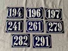 Vintage Alte Hausnummer Emaille gewölbt Schild 60er midcentury Nummer Email