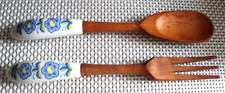 Vintage Salatbesteck - Holz/Porzellangriff - aus Nachlass