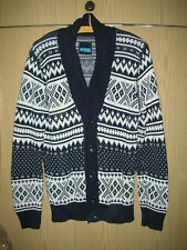 AUTARK Männer Strickjacke mit Kragen Schwarz/Weiß gemustert Gr. 52/54