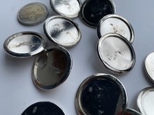 8 St. Cabochon Fassung silber Knopf Öse Ringfassung 28mm für Kreative ❤️