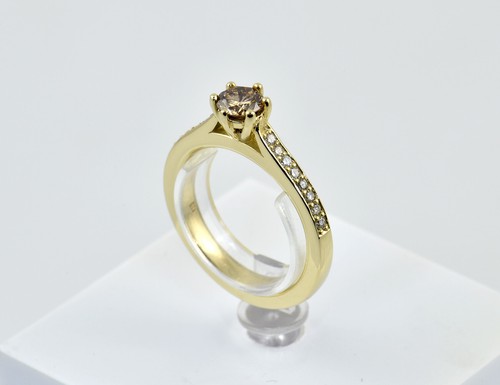 Solitär diamant ring - diamant, 585/000