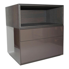 Piure Nachtkommode Nex Lack Hochglanz Coffee Box Offen Stehend Eiche Grey