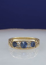 Ring 18 kt Gold Saphir und