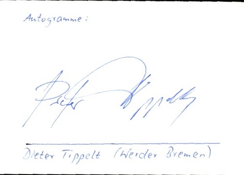 Autogramm fußballer dieter - autogramm,