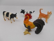 Safari Bauernhof Tiere Konvolut = Katze Kuh Kühe Hahn Farm World Spielfiguren