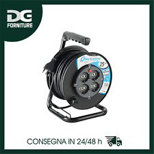 ELEKTRISCHE STROMVERLÄNGERUNG WICKLER 25 MT 4 MEHRZWECKSTECKDOSEN SCHUKO 10/16A