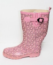 Gummistiefel, Rubberboots, Gr. 39, Florales Muster, Rosa