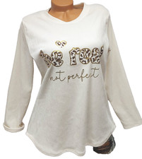 Samt Shirt  Weiß Langarm