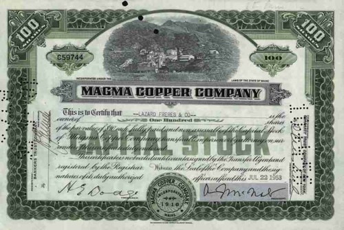 Magma copper company 1953 - magma,