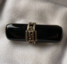 Antike Brosche Silber und Schwarz- ONYX ?