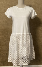 Kleid ESPRIT Gr. 164 ecru mit Unterrock Lochstickerei Neu mit Etikett