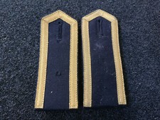 (RS15) Bundeswehr Schulterklappen Marine Maat Dienstanzug  Blau Gold