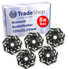 5x Profi Diamant Schleifteller V Ø125mm 22,2mm für Festool Flex Würth Schleifer