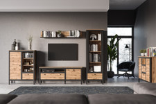 Loft Style Vitrine in schwarz