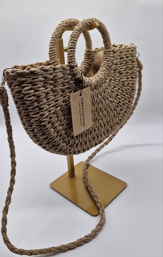 Handtasche stroh korb mit - stroh,