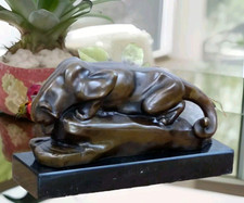 Bronzefigur panther puma - bronzefigur,
