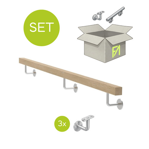Handlauf set eiche edelstahl - eiche,