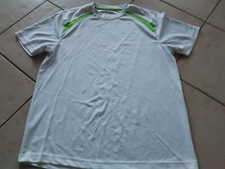 Sport Shirt Trikot Herren, kurzarm, weiß/neon grün, Gr. M, Crane